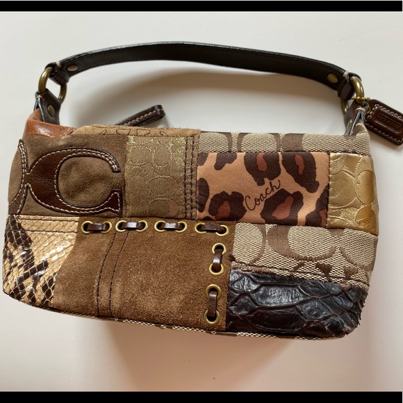 Coach RARE Patchwork Purse, Leather & Suede - Picture 4 of 7